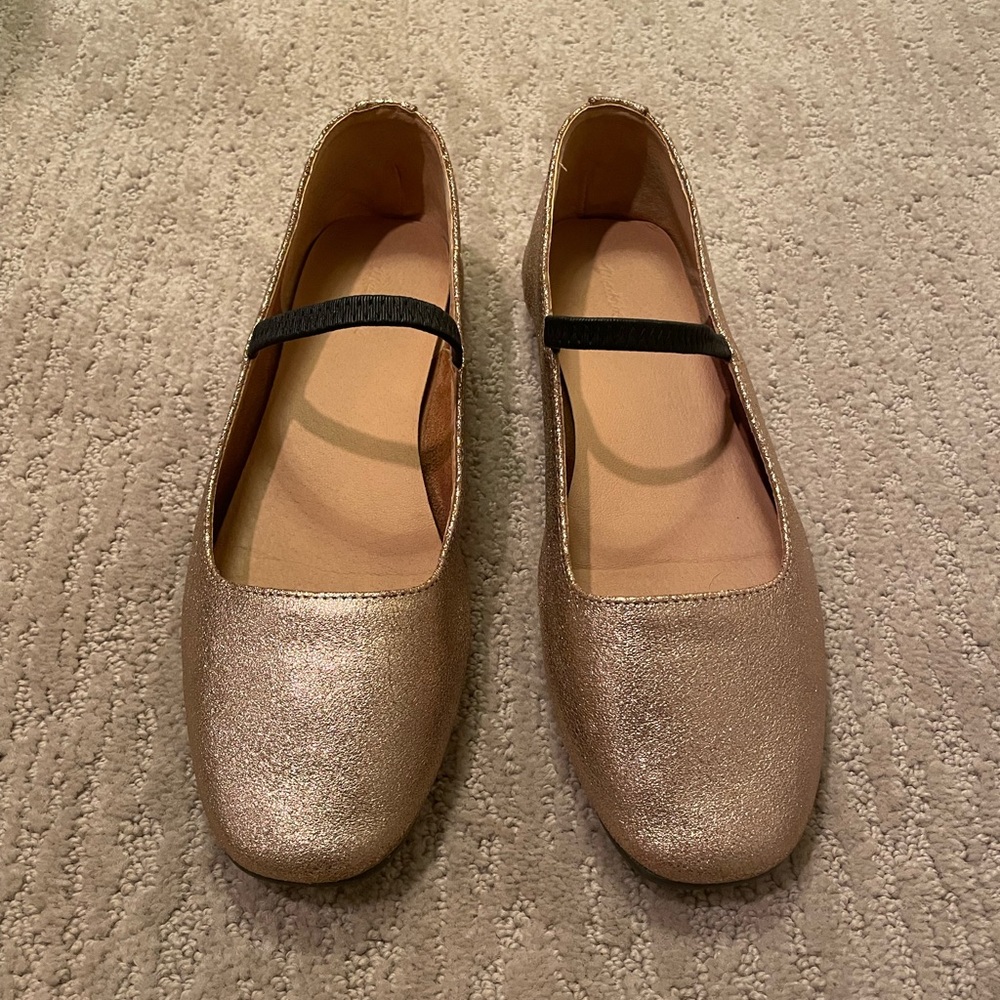 Madewell Greta Rose Gold Metallic Ballet Flats women 8